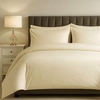 Sweet Dreams Elegant Percale Cotton Duvet & Pillowcase Set in Cream | Size: Double