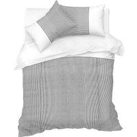 Sweet Dreams Soft & Durable Striped Duvet Cover Set with Pillowcases in Black | Size: Double