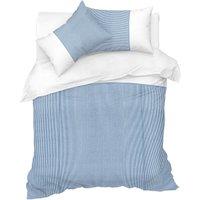 Sweet Dreams Soft & Durable Striped Duvet Cover Set with Pillowcases in Blue | Size: Double
