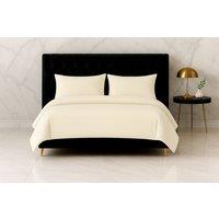 Snug City Microfibre Soft Touch Duvet Cover & Pillowcase/s Set Bed Linen in Cream | Size: Double