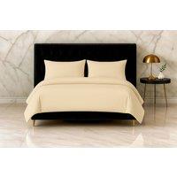 Snug City Microfibre Soft Touch Duvet Cover & Pillowcase/s Set Bed Linen in Beige | Size: Super King