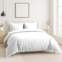 Snug City Luxury 200TC Duvet Cover & Pillowcase/s Set Bed Linen in White | Size: Single