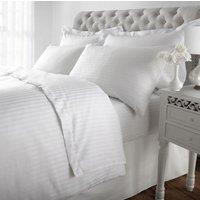 Sweet Dreams 300 Thread Striped Luxury Duvet Cover in White | Size: Super King