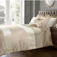 Sweet Dreams Luxury Jacquard Duvet Cover & Pillowcase Set in Tan | Size: Single