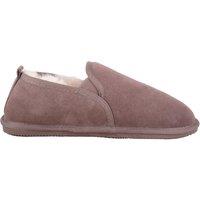 ABSOLUTE FOOTWEAR Men's Mens Sheepskin Lined Suede Slipper with Elasticated Twin Gusset in Brown | Size: 11