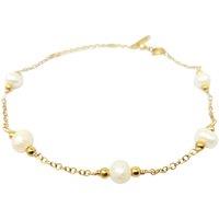 Harfi Women's Freshwater Pearl Bridesmaid Wedding Gold Bracelet | Size: 18 cm