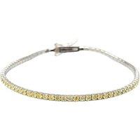 Harfi Women's Citrine Gemstone Silver Tennis Bracelet | Size: 18 inches