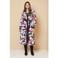 Wallis Women's Abstract Contrast Panel Midi Shirt Dress in Black | Size: 14