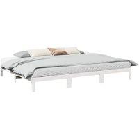 Berkfield Home Family Bed Frame No Mattress White 270x200 cm Solid Wood Pine