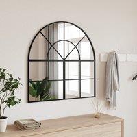Berkfield Home Wall Mirror Black 80x80 cm Arch Iron