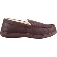 ABSOLUTE FOOTWEAR Men's Mens Easy Slip On Faux Fur Moccasin Winter Slippers in Brown | Size: 10