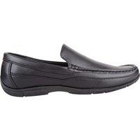 ABSOLUTE FOOTWEAR Men's Mens Easy Slip On Faux Leather Smart Formal School Work Loafer Shoes in Black | Size: 5