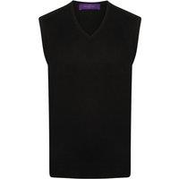 Henbury Men's Sleeveless 12 Gauge V-Neck Fine Knit Jumper in Navy | Size: 3XL