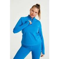 LA.Nation Women's Performance Half Zip Long Sleeve Top in Dark Blue | Size: XS