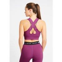 LA.Nation Women's Performance Multi Cross Over Strap Sports Bra in Purple | Size: XS