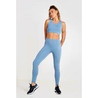 LA.Nation Women's Performance Multi Cross Over Strap Sports Bra in Light Blue | Size: Small