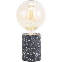 Happy Homewares Modern Mosaic Concrete Table Lamp for Vintage Industrial Style Light Bulbs in Black