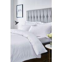 Catherine Lansfield 'Satin Stripe' 300 Thread Count Duvet Set in White | Size: Single