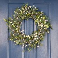 Scottish Everlastings Ltd 55cm Eucalyptus foliage & Pussy Willow Wreath in Green