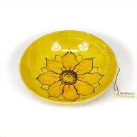 Verano Spanish Ceramics Sunflower Hand Painted Ceramic Yellow Kitchen Dining Large Round Bowl 31cm