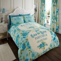 Smart Living Printed Polycotton IOLA Duvet Cover With Pillowcases in Teal | Size: Double