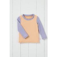 Grass & Air Honeycomb Waffle Long Sleeve Rash Vest in Peach | Size: 4-5 Years