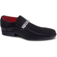 XPOSED Men's Elegant Textured Loafers with Diamond Strap for Modern in Black | Size: 8