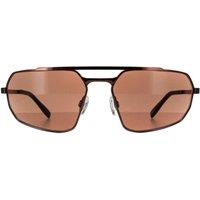 Serengeti Men's Rectangle Shiny Bronze Saturn Drivers Hinkley in Brown