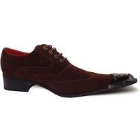 XPOSED Men's Luxury Suede Lace Up Dress Shoes with Metal Toe Cap in Brown | Size: 9