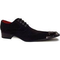 XPOSED Men's Luxury Suede Lace Up Dress Shoes with Metal Toe Cap in Black | Size: 9