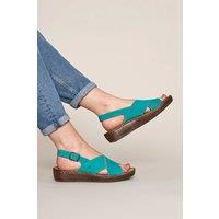 Moshulu Women's 'Santa Barbara' Slingback Crossover Sandals in Aqua | Size: 5