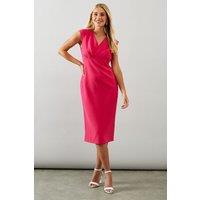 Wallis Women's Petite Stretch Crepe Split Sleeve Dress in Pink | Size: 14