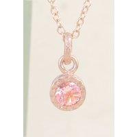 Otis Jaxon London Women's Pink Tourmaline October Birthstone Silver Necklace in Rose Gold