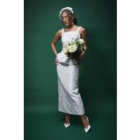 Coast Women's Lisa Tan Jaquard Pencil Skirt in White | Size: 12