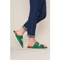 Moshulu Women's 'Bavaria Bright' Colourful Cork Footbed Sandals in Emerald | Size: 6.5