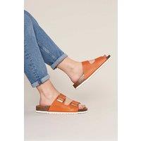 Moshulu Women's 'Bavaria Bright' Colourful Cork Footbed Sandals in Orange | Size: 7