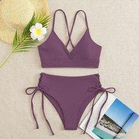 Lemon Daisy Accessories Women's The Fushi Bikini Set in Purple | Size: Large