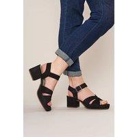 Moshulu Women's 'Araniko' Chunky Heel Sandals in Black | Size: 5