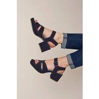 Moshulu Women's 'Araniko' Chunky Heel Sandals in Indigo | Size: 5