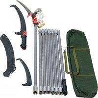 Gr8 Garden Manual Pole Saw 2in1 Extendable Tree Pruner in Silver