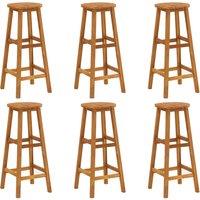 Berkfield Home Bar Stools 6 pcs Solid Acacia Wood in Brown