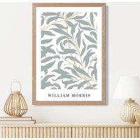 ARTZE William Morris Sage Green Willow Art Print / Oak Frame / SIZE: A4 in Pale Green | Size: A2
