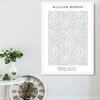 ARTZE William Morris Larkspur in Grey Art Print / White Frame / SIZE: A3 in Light Grey | Size: A2