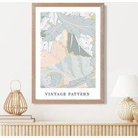 ARTZE William Morris Wreath in Green & Peach Art Print / Oak Frame / SIZE: A2