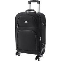 SHEONLY 20-inch Black Softshell Expandable Suitcase with Combination Lock
