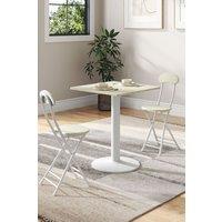 3pcs Square Table and 2 Chairs Set Indoor Outdoor Bistro Dining Set