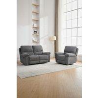 Fosse 1 + 2 Seater Manual Recliner Fabric Modern Living Sofa