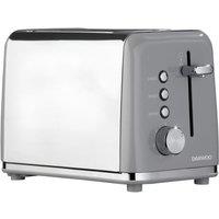 Daewoo 'Kensington' 2 Slice Toaster Stainless Steel Defrost Reheat 810W in Grey