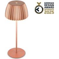 BRILONER Riffle Dimmable Rechargeable USB C Design Award LED Table Lamp in Copper