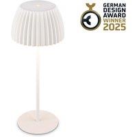 BRILONER Riffle Dimmable Rechargeable USB C Design Award LED Table Lamp in White
